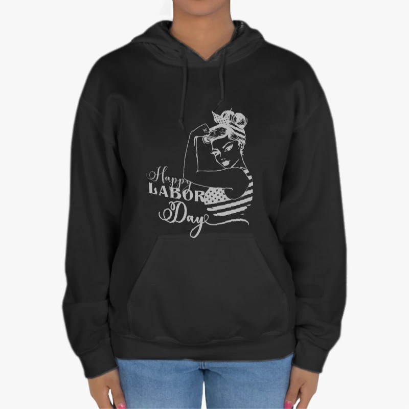 Happy Labor Day, Laborer, Labor, Laboring, Laboring Gift, Labor Day Gift-Black - Unisex Heavy Blend Hooded Sweatshirt