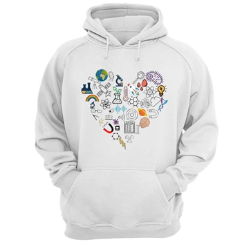 science heart Sweat clipart Tee, Stem heart design. science Student Gift T-shirt, Science graphic Shirt,  Technology student Unisex Heavy Blend Hooded Sweatshirt