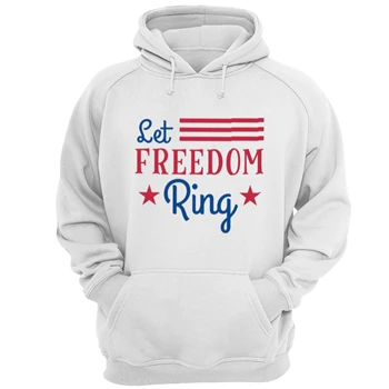 Let Freedom Ring Tee, 4th Of July T-shirt, Independence Day Shirt, Fourth Of July Tee, American Flag T-shirt,  America Freedom Unisex Heavy Blend Hooded Sweatshirt