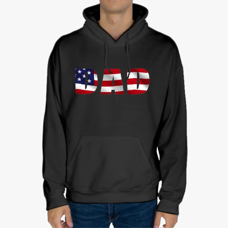 Copy of 4th of July, American Dad, 4th of July Dad, Freedom, Fourth Of July, Patriotic, Independence Day-Black - Unisex Heavy Blend Hooded Sweatshirt