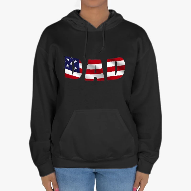 Copy of 4th of July, American Dad, 4th of July Dad, Freedom, Fourth Of July, Patriotic, Independence Day-Black - Unisex Heavy Blend Hooded Sweatshirt