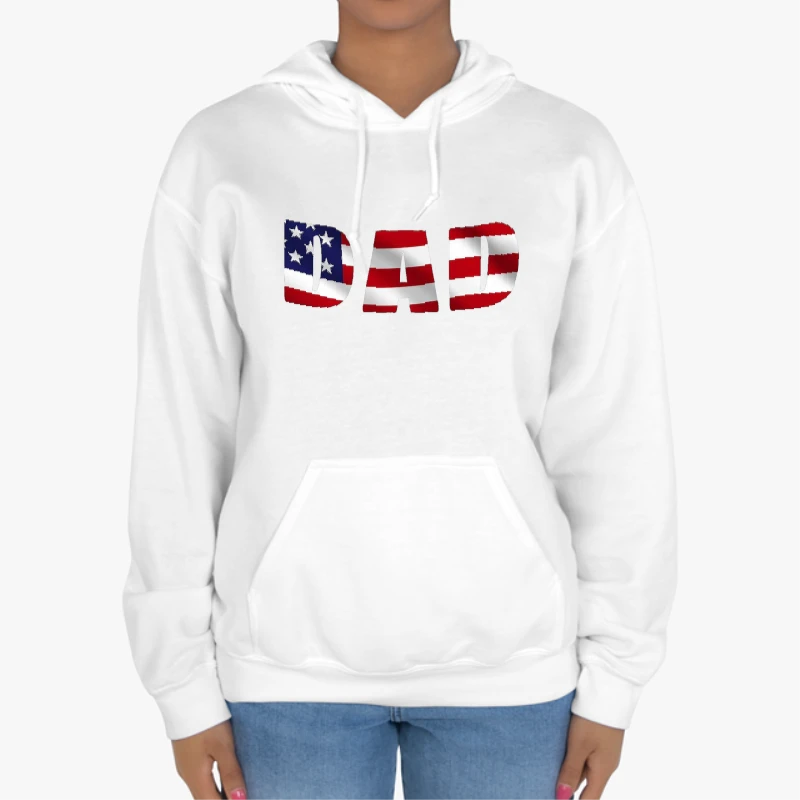 Copy of 4th of July, American Dad, 4th of July Dad, Freedom, Fourth Of July, Patriotic, Independence Day-White - Unisex Heavy Blend Hooded Sweatshirt