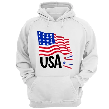 USA Flag Memorial Day Tee, Freedom USA T-shirt, Independence Day Shirt, 4th Of July Tee, American Flag T-shirt, Red Blue White Shirt, USA Tee,  America Unisex Heavy Blend Hooded Sweatshirt