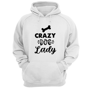 Crazy Dog Lady Design Ladies Black Unisex Heavy Blend Hooded Sweatshirt