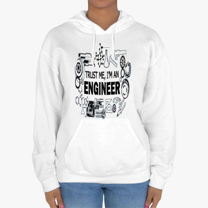 Engineer Science Humor, Stylish Design Shirts Nerd Slogen-White - Unisex Heavy Blend Hooded Sweatshirt