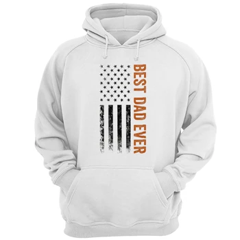 Father's day Best dad ever Tee,  US american flag father day design Unisex Heavy Blend Hooded Sweatshirt