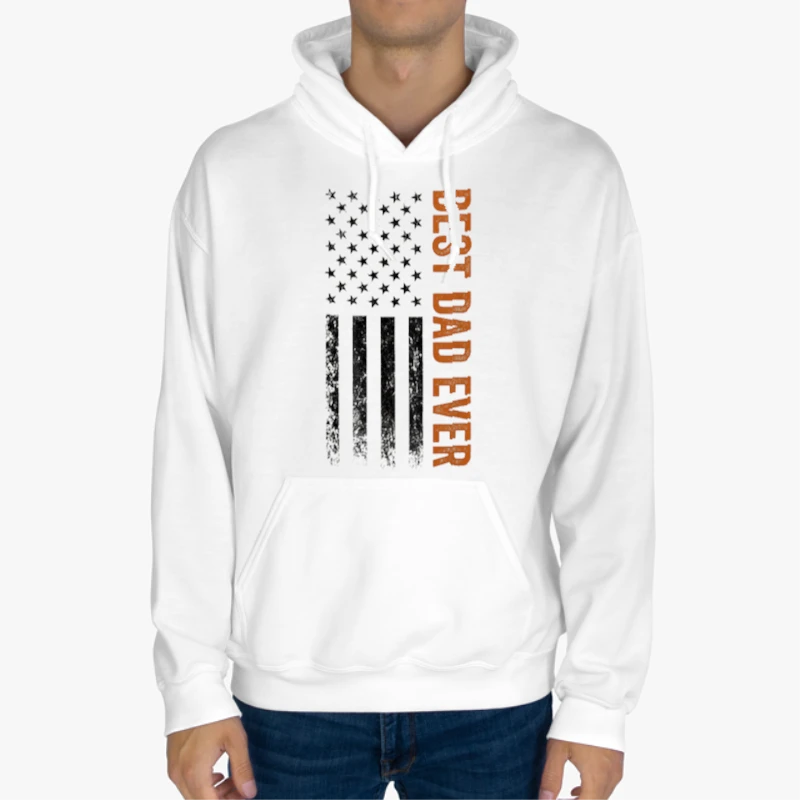 Father's day Best dad ever, US american flag father day design-White - Unisex Heavy Blend Hooded Sweatshirt