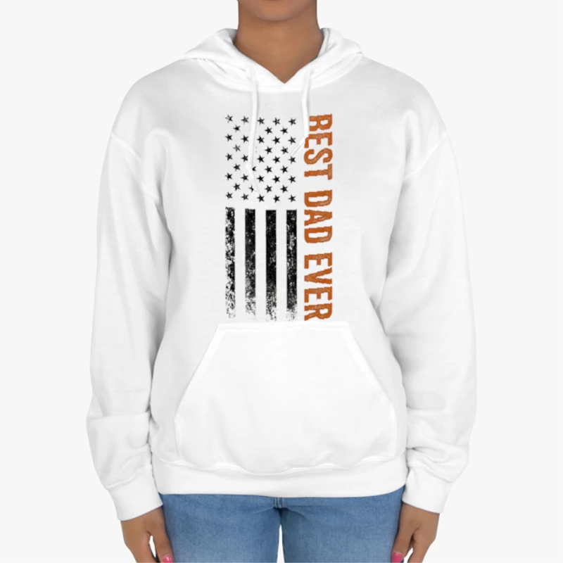 Father's day Best dad ever, US american flag father day design-White - Unisex Heavy Blend Hooded Sweatshirt
