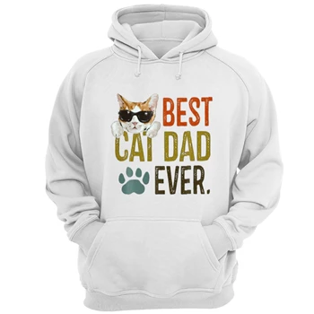 Best Cat Dad Ever Tee,  Funny Retro Cat Lover Fathers Day. Restro cat father day graphic Unisex Heavy Blend Hooded Sweatshirt