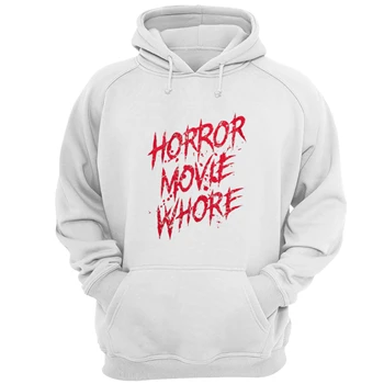Mens Horror Movie Whore Tee,   Funny Sarcastic Scary Movie Lovers Graphic Unisex Heavy Blend Hooded Sweatshirt