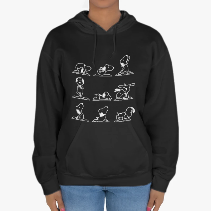 Yoga, Funny Yoga Dog, Cute Dog, Meditation, Namaste, Funny Namaste, Dog Lovers, Dog Gift-Black - Unisex Heavy Blend Hooded Sweatshirt
