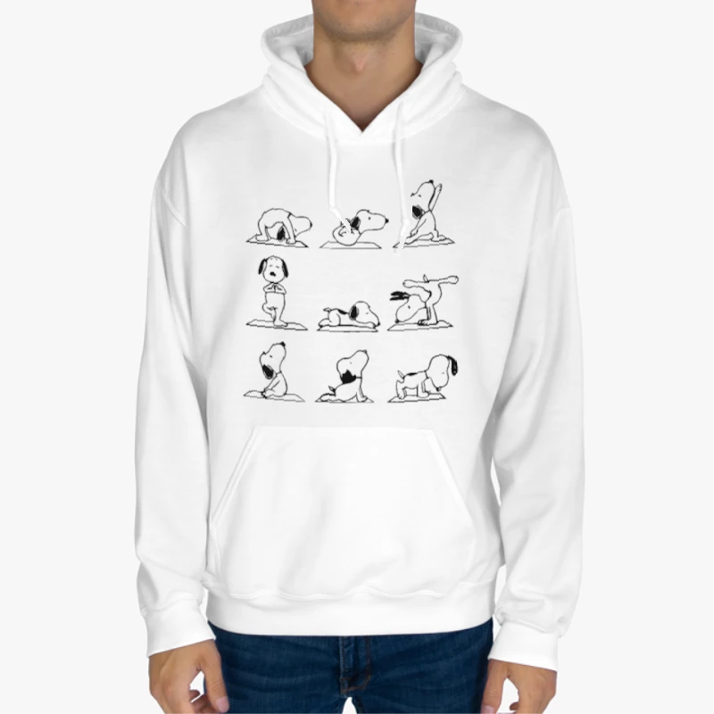 Yoga, Funny Yoga Dog, Cute Dog, Meditation, Namaste, Funny Namaste, Dog Lovers, Dog Gift-White - Unisex Heavy Blend Hooded Sweatshirt