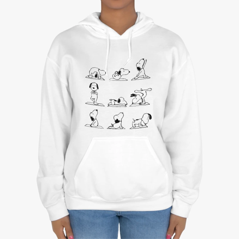 Yoga, Funny Yoga Dog, Cute Dog, Meditation, Namaste, Funny Namaste, Dog Lovers, Dog Gift-White - Unisex Heavy Blend Hooded Sweatshirt