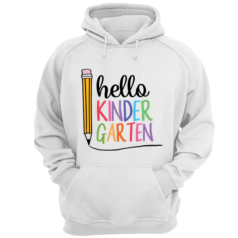 Hello Kindergarten, Kindergarten Teacher, First Day of School, Back To School, First Grade, Students- - Unisex Heavy Blend Hooded Sweatshirt