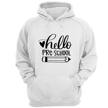 Hello Pre Tee, school T-shirt, First Day Of School Shirt, Back To School Tee, Back To School T-shirt, Pre Shirt, school Tee, 1st Day Of School T-shirt,  Teacher Unisex Heavy Blend Hooded Sweatshirt