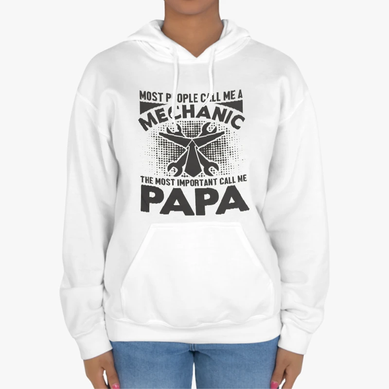 My dad is a Mechanic,PaPa Is My Favorite,Mechanic Design-White - Unisex Heavy Blend Hooded Sweatshirt