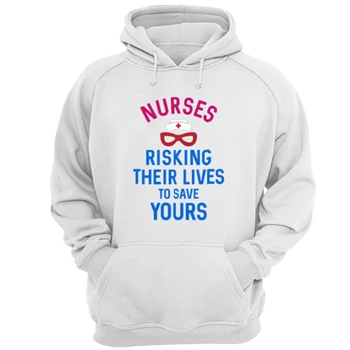 Instant Message Tee, Risking Their Lives Nurses Clipart T-shirt,  Nursing Design Unisex Heavy Blend Hooded Sweatshirt