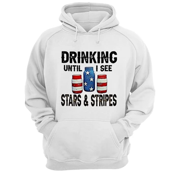 Drinking Until I See Stars and Stripes Design Tee, Fourth Of July Graphic T-shirt, Patriotic Graphic Shirt, Independence Day Clipart Tee, Patriotic Family Graphic T-shirt, Memorial Day Unisex Heavy Blend Hooded Sweatshirt