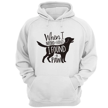 When I Needed A Hand I Found A Paw Tee, Dog Mom T-shirt, With Dogs Shirt, Cute Tee, Pet Graphic Tee T-shirt, Animal Lover Print Shirt,  Puppy Design Unisex Heavy Blend Hooded Sweatshirt