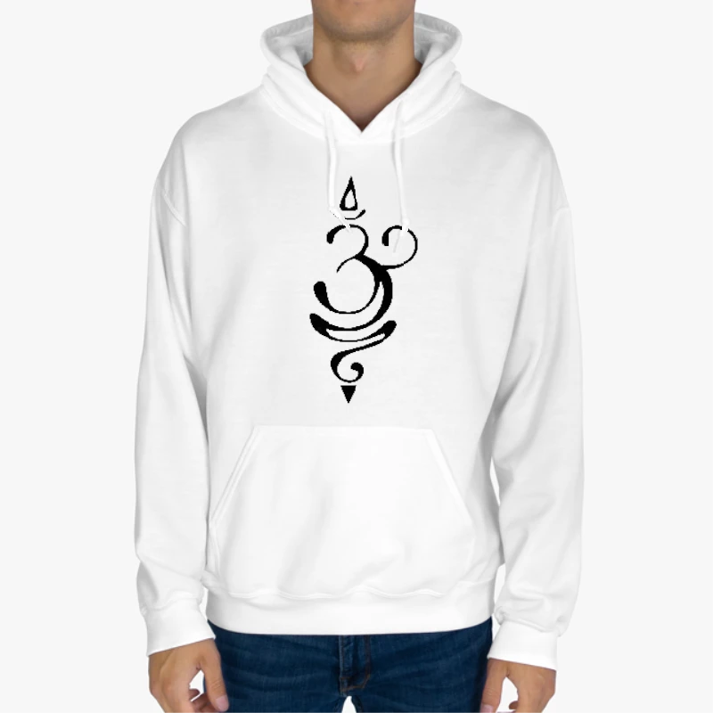 Om, Breath, Sanskrit, Zen, Yoga, Breath, Yogi Gift-White - Unisex Heavy Blend Hooded Sweatshirt