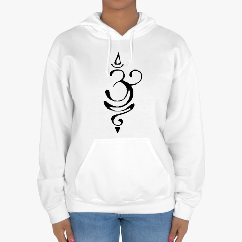 Om, Breath, Sanskrit, Zen, Yoga, Breath, Yogi Gift-White - Unisex Heavy Blend Hooded Sweatshirt