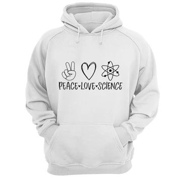 Peace love science design Tee, teacher clipart T-shirt,  science clipart Unisex Heavy Blend Hooded Sweatshirt