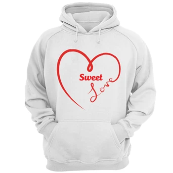 Sweet love Tee, sweet heart T-shirt, heart clipart Shirt,  valentine design Unisex Heavy Blend Hooded Sweatshirt