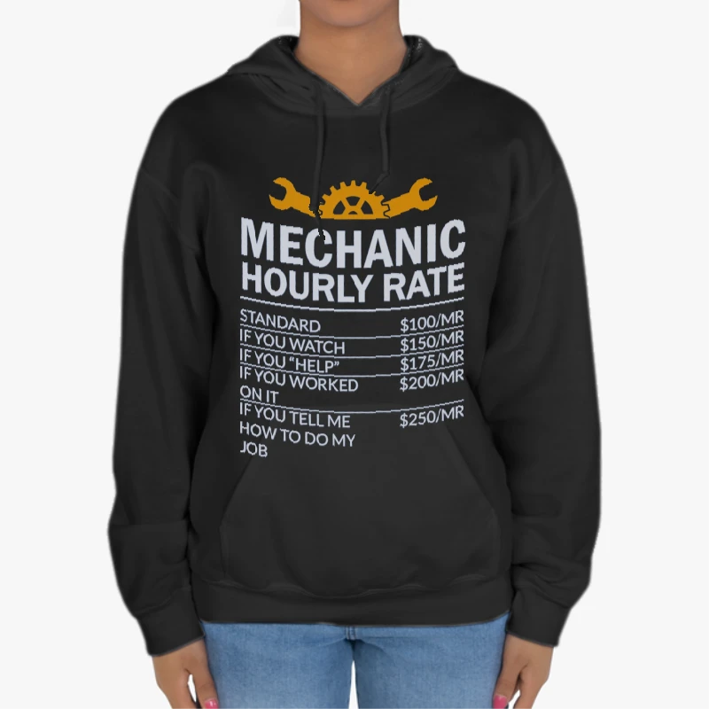 Mechanic Design, Mechanic Hourly Rate Instant Digital, Sublimation Design-Black - Unisex Heavy Blend Hooded Sweatshirt