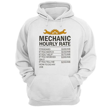 Mechanic Design Tee, Mechanic Hourly Rate Instant Digital T-shirt,  Sublimation Design Unisex Heavy Blend Hooded Sweatshirt