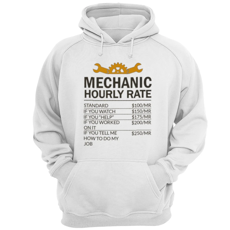 Mechanic Design, Mechanic Hourly Rate Instant Digital, Sublimation Design- - Unisex Heavy Blend Hooded Sweatshirt