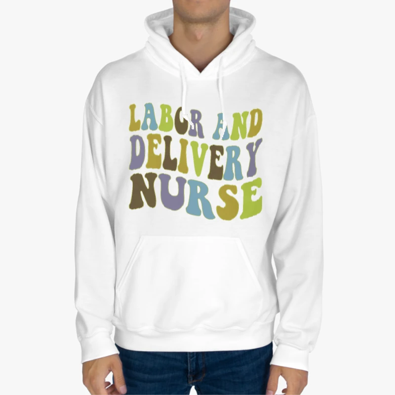 Labor and Delivery Nurse Design, Delivery Nurse Clipart, L&D Nurse Gift, Baby Nurse, Nursing Design, Nursing School Gift-White - Unisex Heavy Blend Hooded Sweatshirt