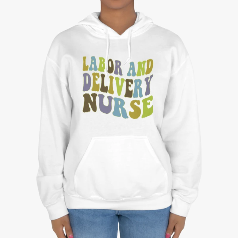 Labor and Delivery Nurse Design, Delivery Nurse Clipart, L&D Nurse Gift, Baby Nurse, Nursing Design, Nursing School Gift-White - Unisex Heavy Blend Hooded Sweatshirt