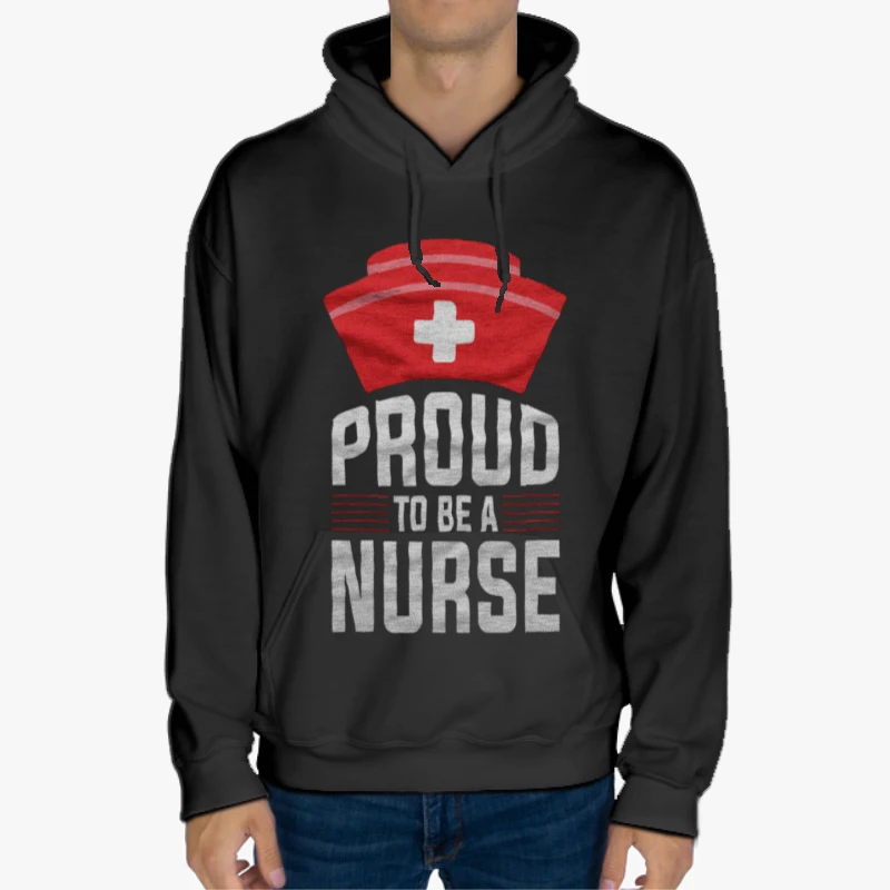 Proud To Be A Nurse Clipart, Nursing Pride Graphic, Nurse Design-Black - Unisex Heavy Blend Hooded Sweatshirt