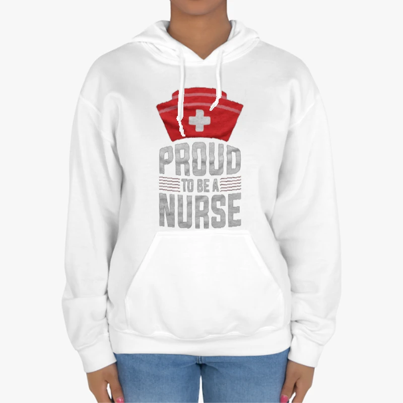Proud To Be A Nurse Clipart, Nursing Pride Graphic, Nurse Design-White - Unisex Heavy Blend Hooded Sweatshirt