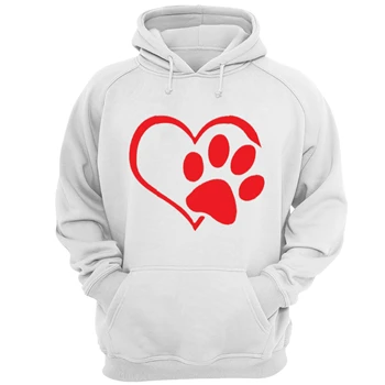 Paw Print Heart Tee, Paw Heart Clipart T-shirt, Dog Cat Lovers Shirt,  Animal Printed Design Unisex Heavy Blend Hooded Sweatshirt