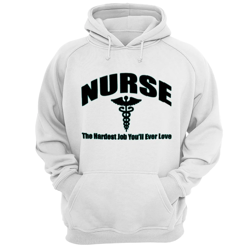 Nurse Clipart,Nursing The Hardest Job You Will Ever Love, RN LPN CNA Hospital Graphic- - Unisex Heavy Blend Hooded Sweatshirt