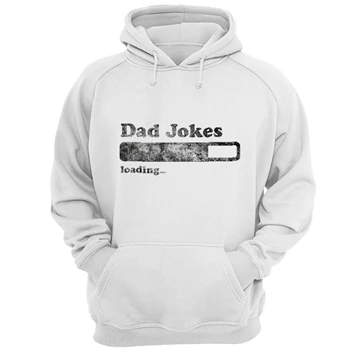 Dad Jokes Loading Clipart Tee, Funny Fathers Day Papa Novelty Graphic T-shirt, Dad Jokes Loading Design Unisex Heavy Blend Hooded Sweatshirt