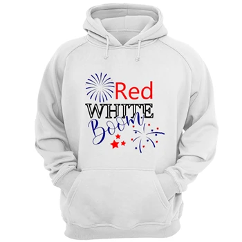 Red White Boom Tee, 4th Of July T-shirt, Independence Day Shirt, Fourth Of July Tee, Patriotic T-shirt, God Bless America Shirt,  American Flag Unisex Heavy Blend Hooded Sweatshirt