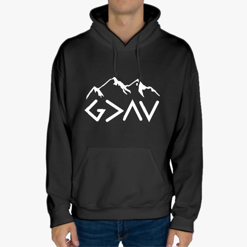 God Is Greater, Christian, God For Women, God For Men, God Is Greater Than The Highs And Lows-Black - Unisex Heavy Blend Hooded Sweatshirt