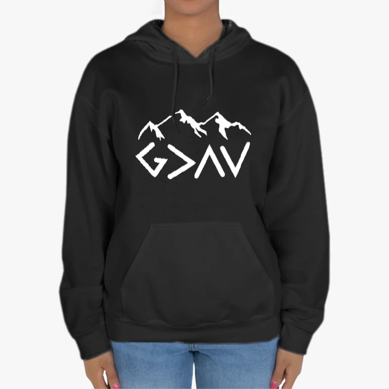 God Is Greater, Christian, God For Women, God For Men, God Is Greater Than The Highs And Lows-Black - Unisex Heavy Blend Hooded Sweatshirt