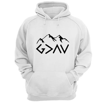 God Is Greater Tee, Christian T-shirt, God For Women Shirt, God For Men Tee,  God Is Greater Than The Highs And Lows Unisex Heavy Blend Hooded Sweatshirt