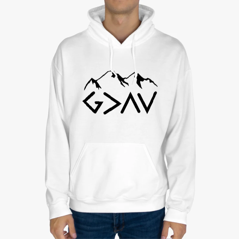 God Is Greater, Christian, God For Women, God For Men, God Is Greater Than The Highs And Lows-White - Unisex Heavy Blend Hooded Sweatshirt