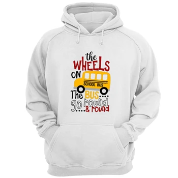The WHEELS On The BUS Tee, go back to school T-shirt, School bus Shirt, school kids Tee, Cute kids T-shirt, School Shirt, First day of school Unisex Heavy Blend Hooded Sweatshirt