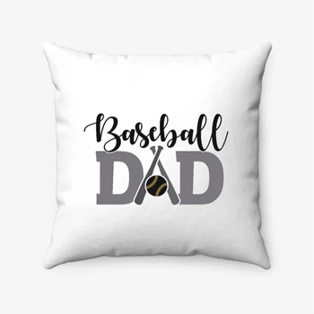 US BaseBall Pollow, Baseball Dad Design Pillows, Baseball Fan Dad Pollow, Dad Baseball Outfit Pillows, Fathers Day Gift For Baseball Dad Pollow, Gift For Baseball Dad Pillows,  Sports Dad Spun Polyester Square Pillow
