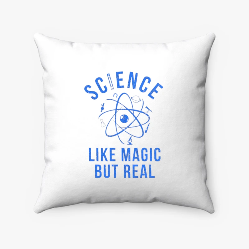 Science Like Magic But Real, Funny Nerdy Teacher- - Spun Polyester Square Pillow