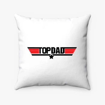 TOP DAD CLIPART Pollow, FUNNY QUALITY DESIGN FATHERS DAY GIFT PRESENT Spun Polyester Square Pillow