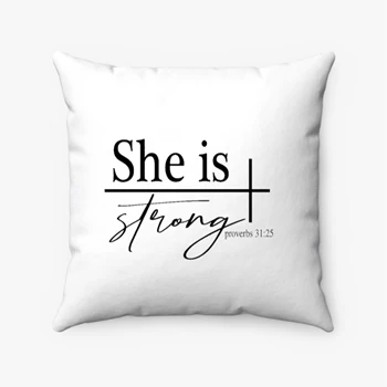 Christian, Kids, She Is Strong, Jesus, Faith, Religious, Inspirational, Bible Quotes, Church Quotes Pillows