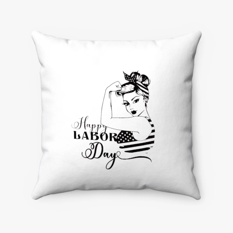 Happy Labor Day, Laborer, Labor, Laboring, Laboring Gift, Labor Day Gift- - Spun Polyester Square Pillow
