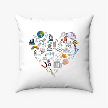 science heart Sweat clipart Pollow, Stem heart design. science Student Gift Pillows, Science graphic Pollow,  Technology student Spun Polyester Square Pillow