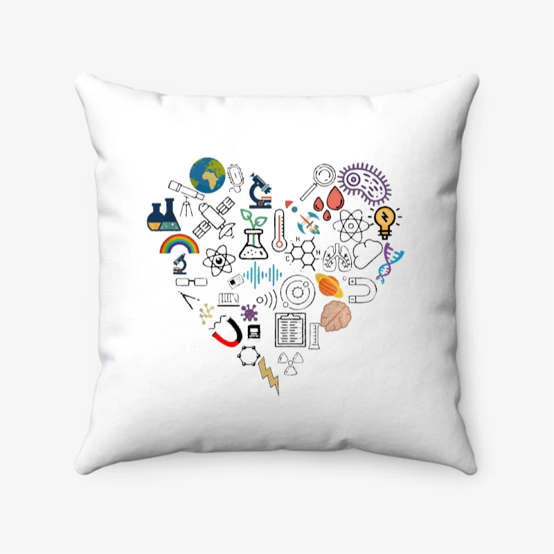 science heart Sweat clipart,Stem heart design. science Student Gift, Science graphic, Technology student- - Spun Polyester Square Pillow